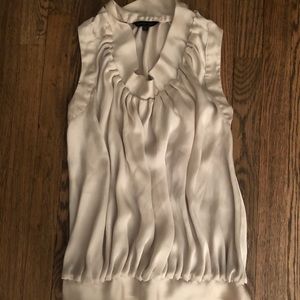 Blaque Label tan pleated silk top